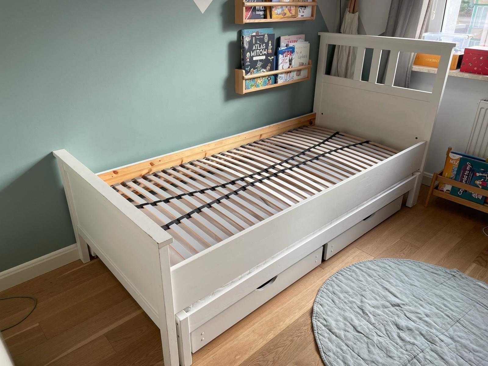 Hemnes łóżko Ikea dla dwóch osób + pojemniki