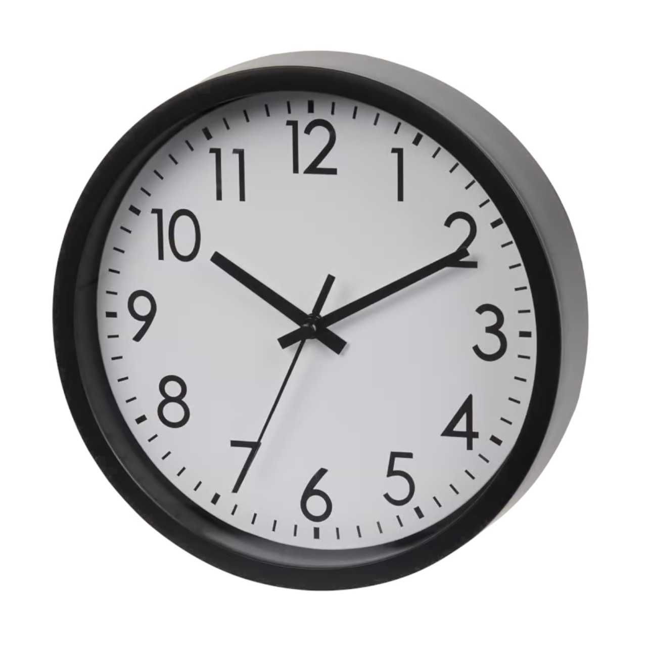 Tykający ścienny zegar na ścianę czarnobiały wall clock gratis bateria