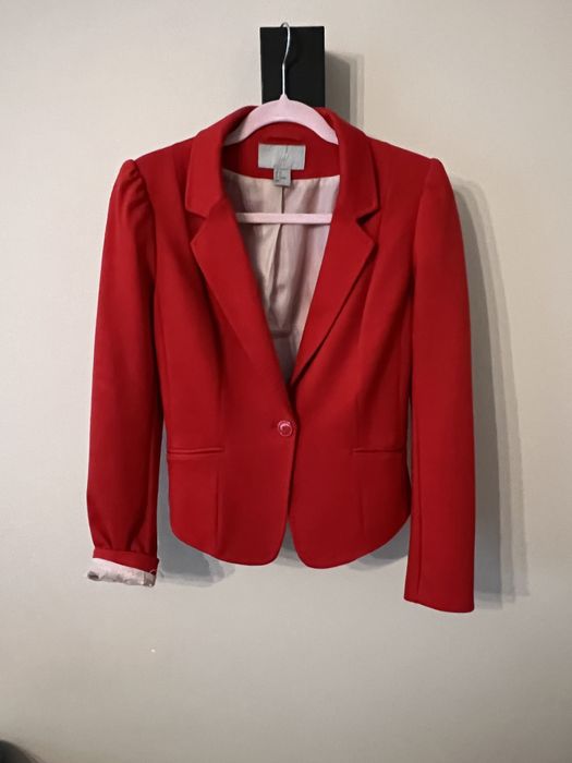 H&M czerwony żakiet marynarka business look  r. 36/38