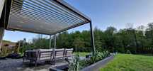 Pergola ogród zimowy nowoczesne solidne zadaszenie tarasu lamele