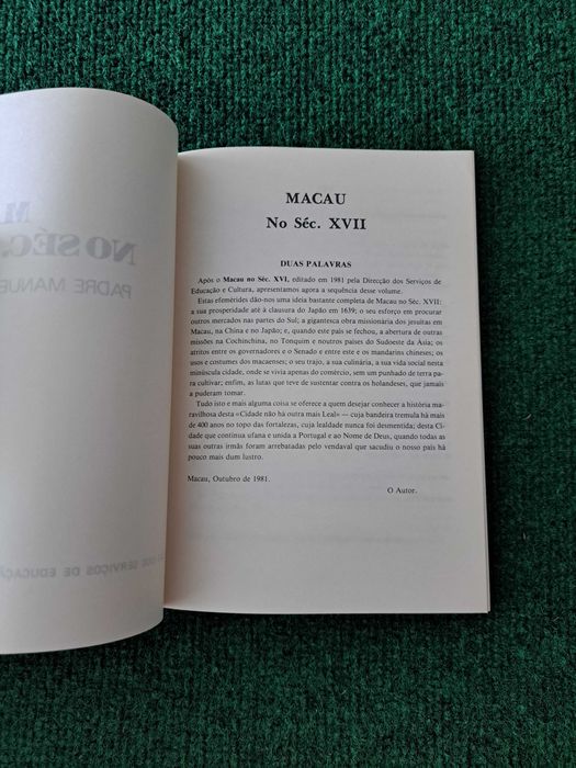 Macau no Séc. XVII - Padre Manuel Teixeira