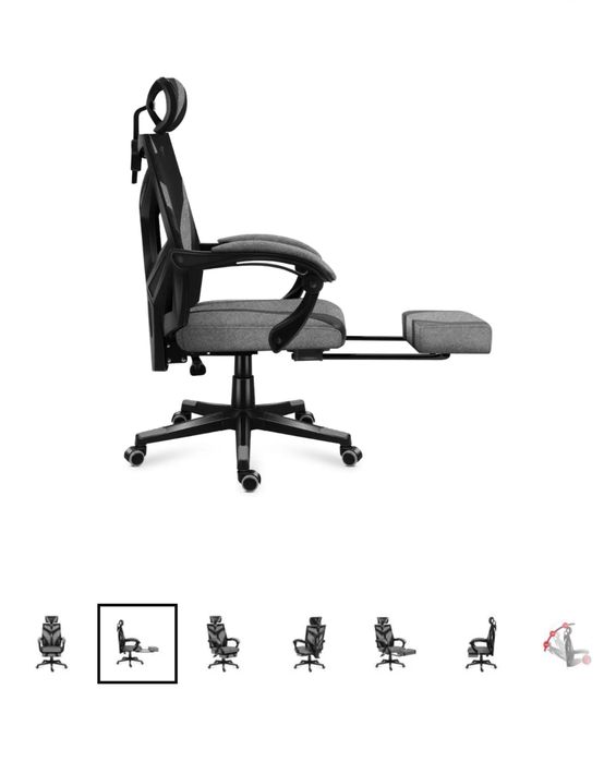 Fotel Huzaro Combat 5.0 Gamingowy do 140kg Tkanina Szary