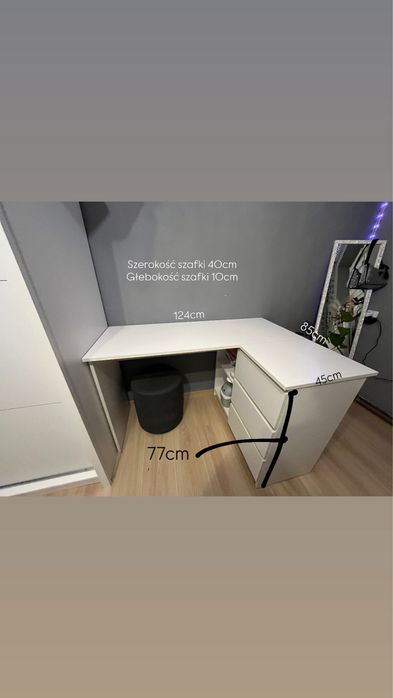 Biurko narożne z szafkami