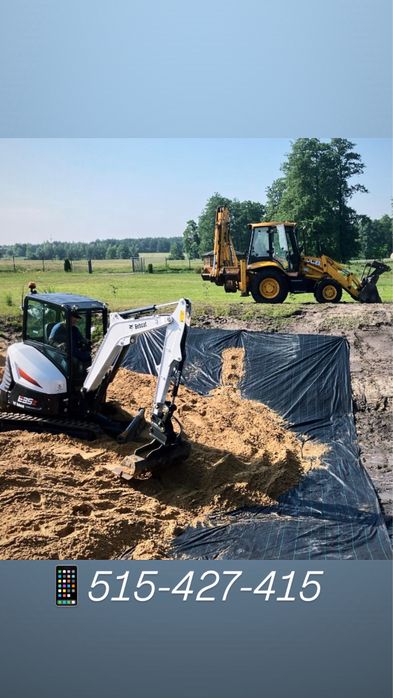 Usługi koparko-ładowarką , minikoparką.  ODŚNIEŻANIE