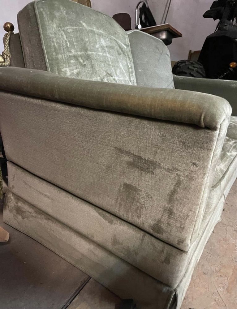 Sofa 2 osobowa velvet zielona kanapa stara antyk