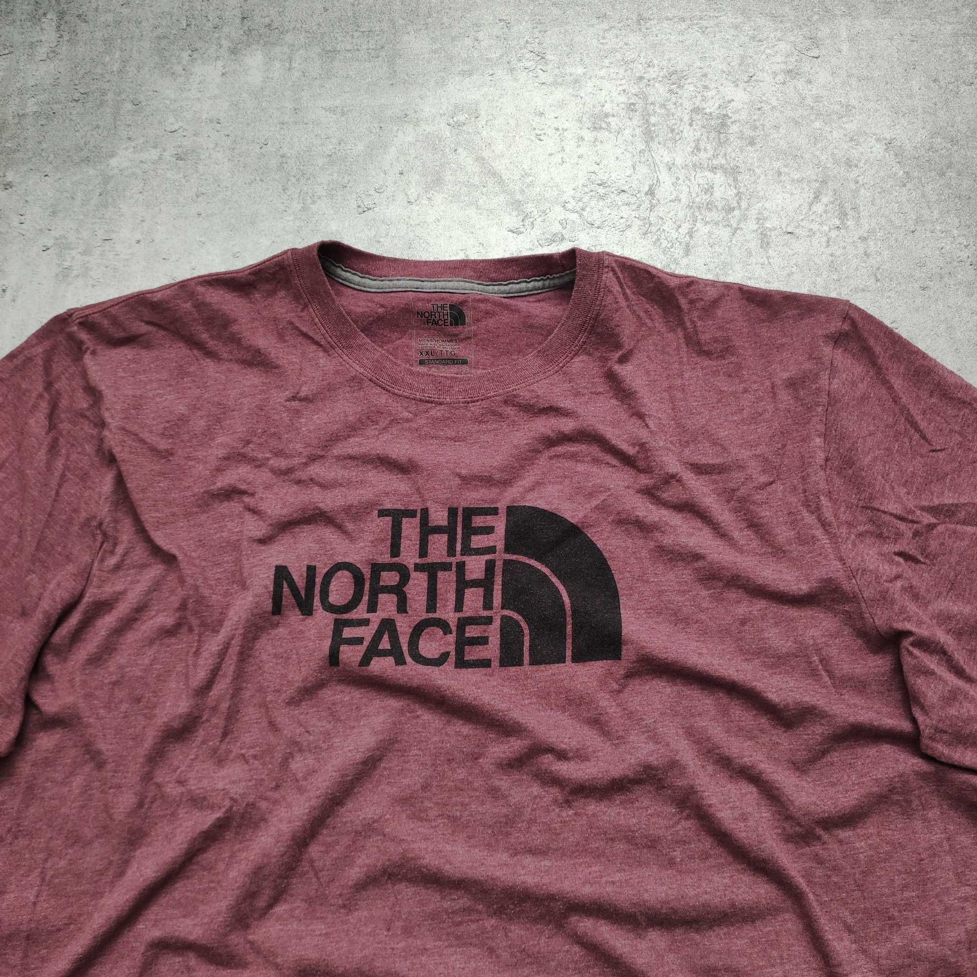 MĘSKA Koszulka Casual Codzienna TNF The North Face Fiolet Duże Logo