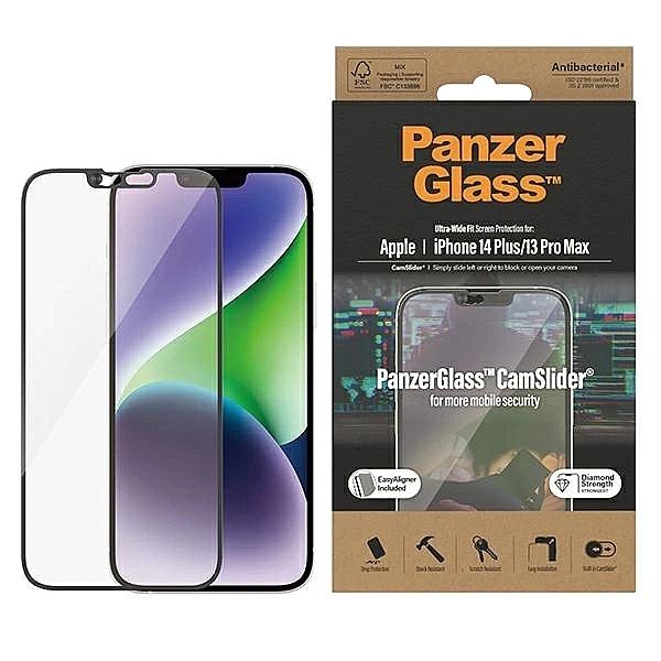 Szkło hartowane PanzerGlass Ultra-Wide Fit antybakteryjne z zaślepką n