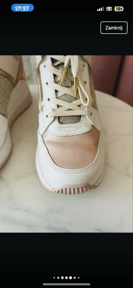 Michael Kors stylowa pudrowe adidasy sneakersy buty sportowe 37