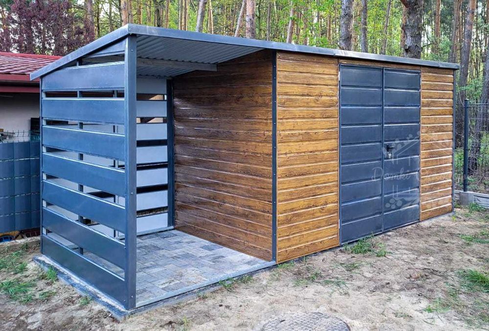 Schowek Domek ogrodowy 4x2 Wiata 1,5m Drewnopodobny ID554