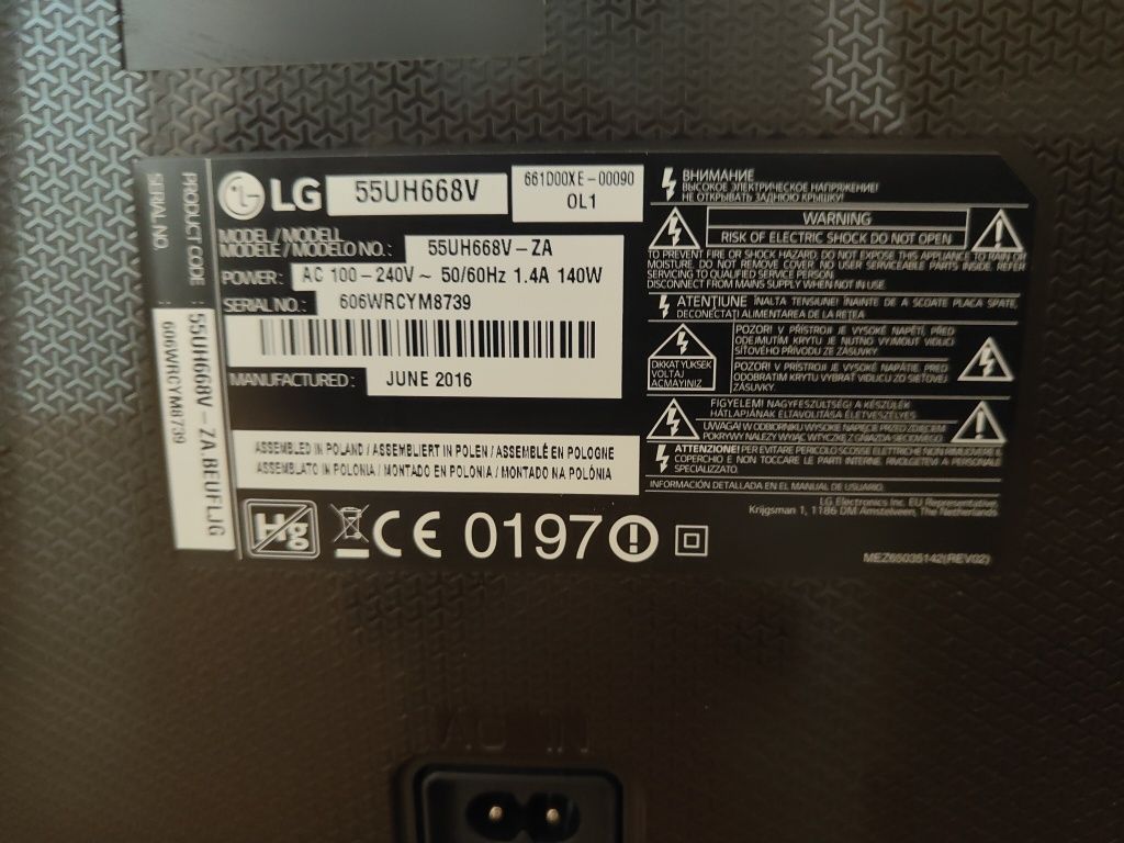 Vende se televisão LG 55 UH668V para peças