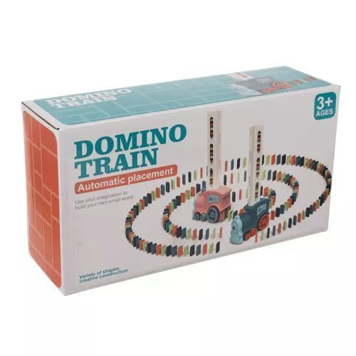 Domino Pociąg Lokomotywa Kolejka Układająca Klocki Ciuchcia Klocków