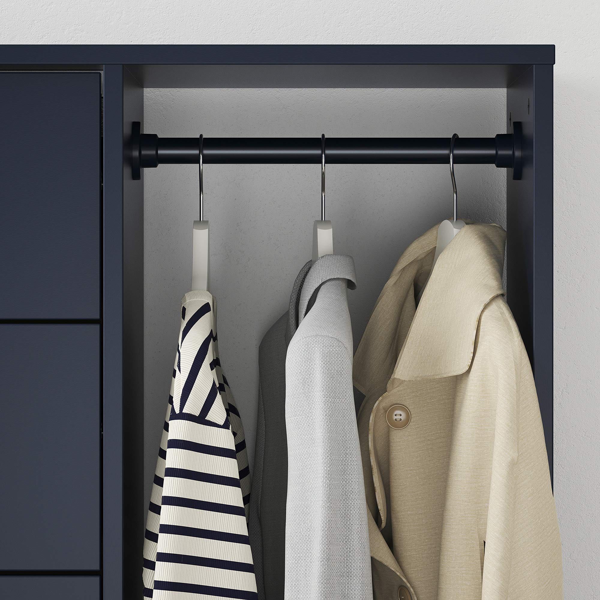 Komoda Ikea NORDMELA z drążkiem na ubrania 119 x 44 x 118cm niebieska
