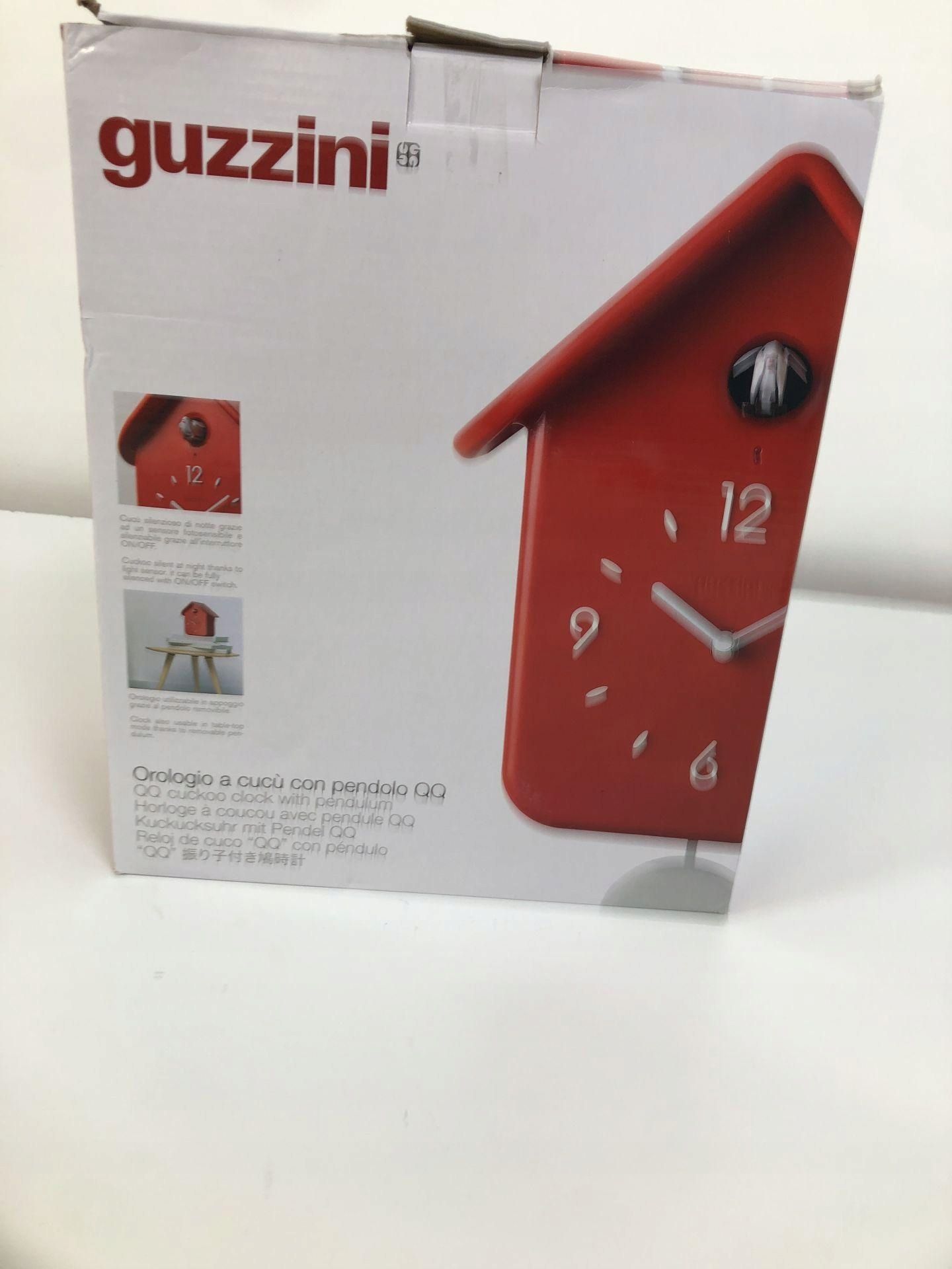 Guzzini QQ Biały Zegar Kukułka z Wahadłem Lichtsensor Nowoczesny