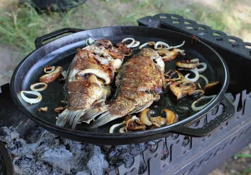 Чавунний казан wok наша майстерня 8 л з кришкою-сковородою тушкування