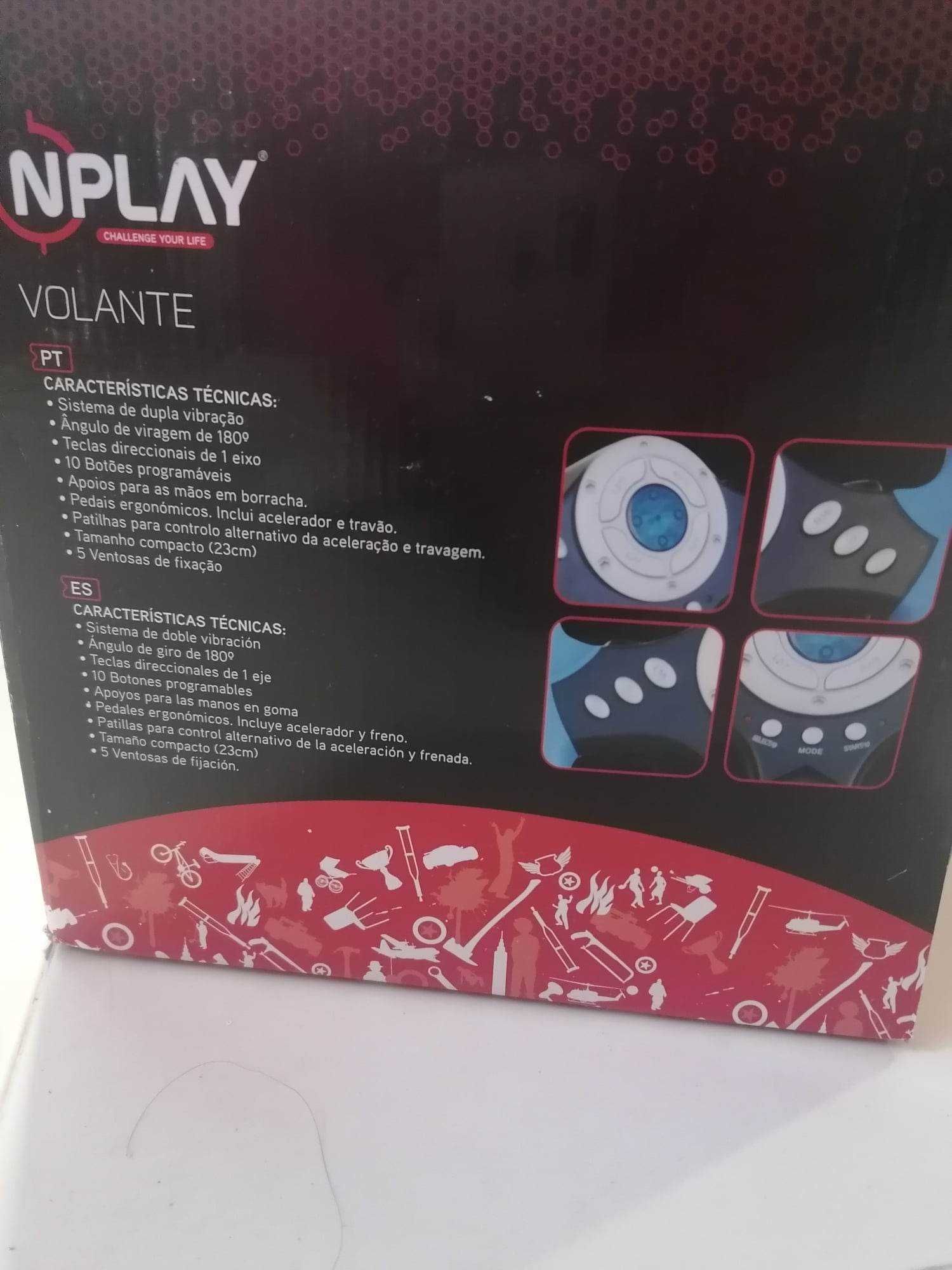 Volante + Pedais NPlay  Novos PlayStation