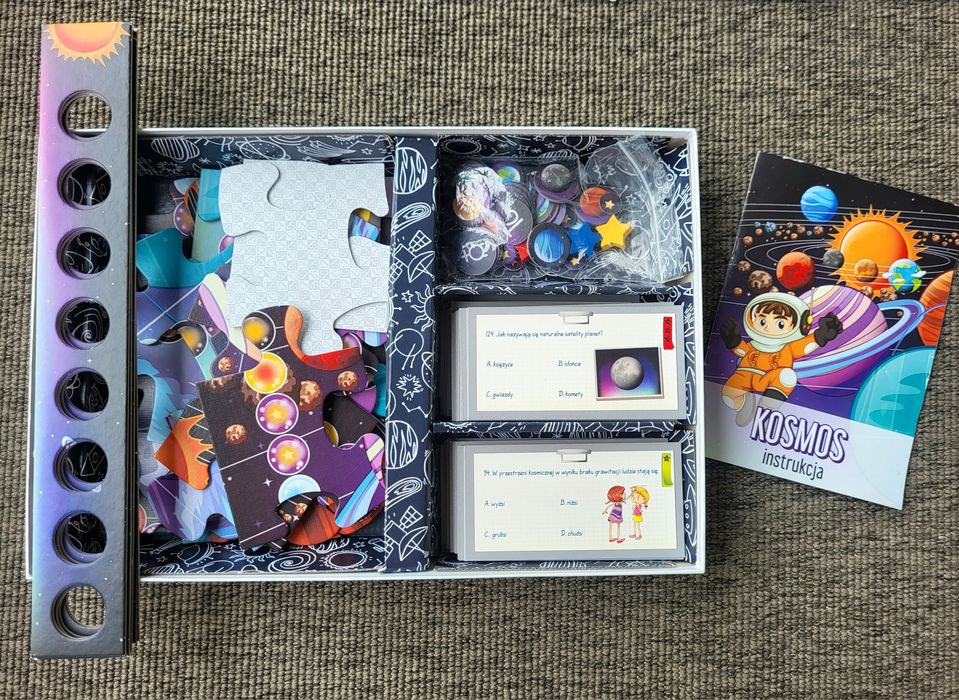 Gra edukacyjna i planszowa z puzzlami Kosmos Ting