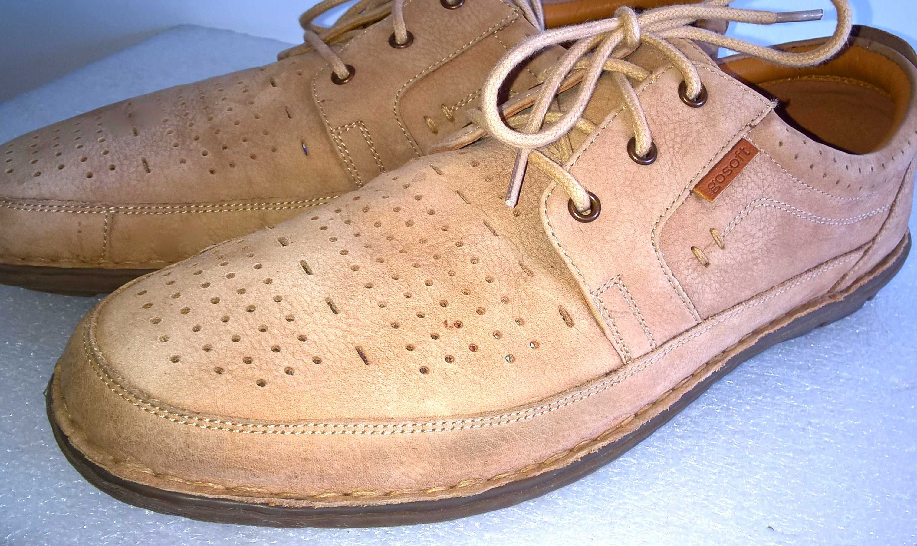 Go Soft Półbuty Camel wentylowane ecco lato  SWISS COMFORT
