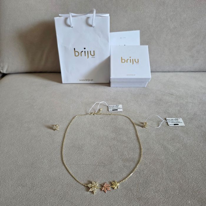 Kolczyki BRIJU - żółte srebro o próbie 925 i cyrkonie - nowe