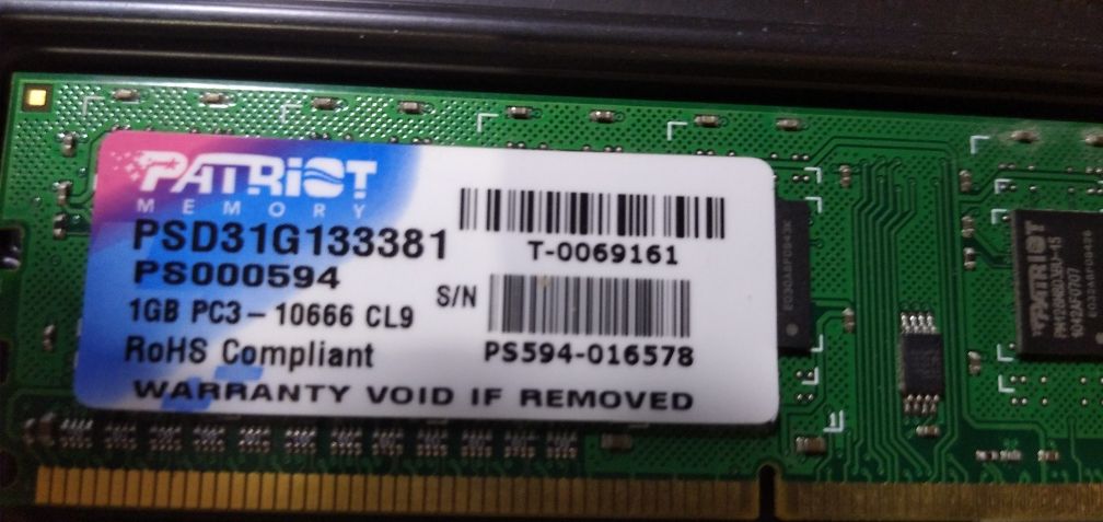 Оперативная память Patriot DDR3-1333 1GB