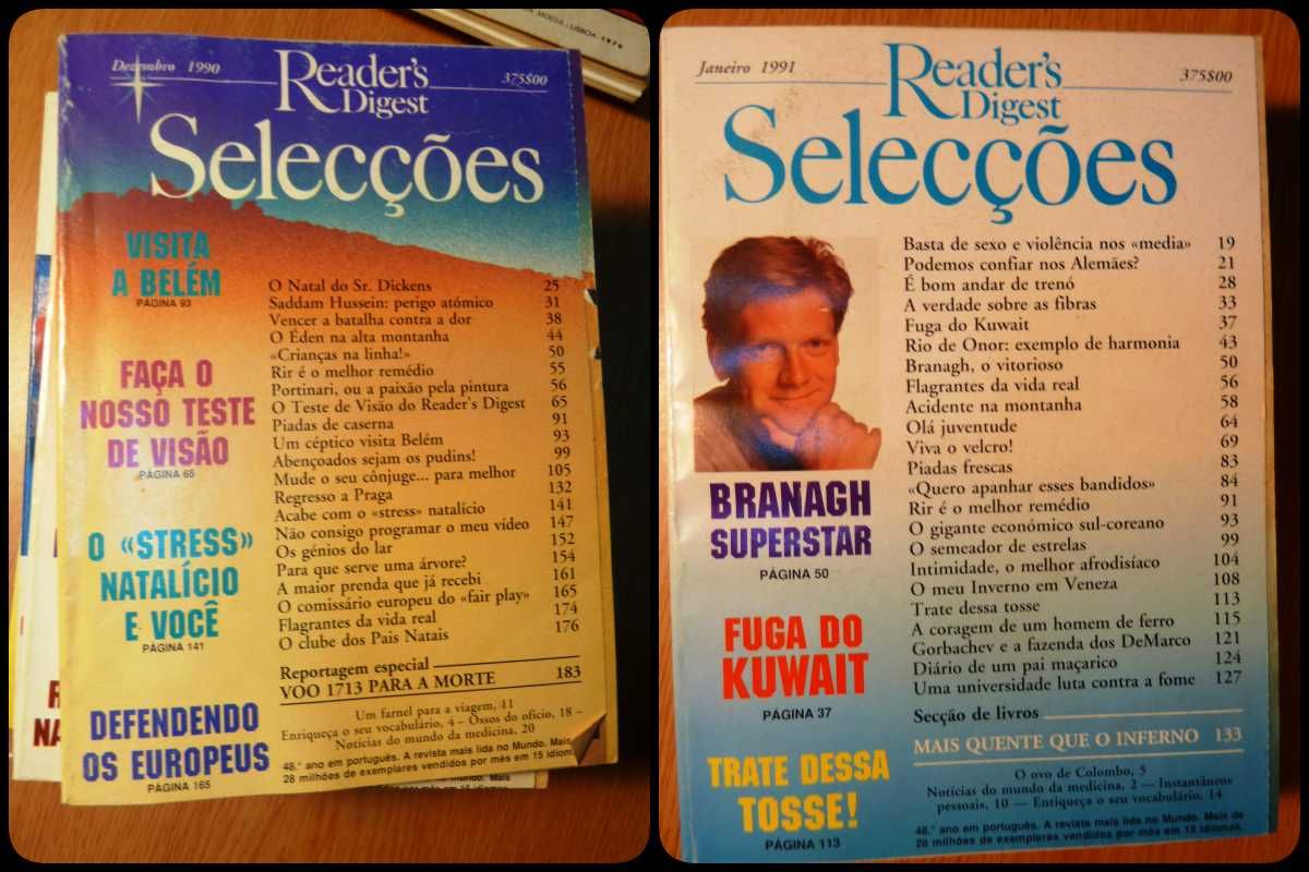 Colecçao 12 revistas Selecções do Readers Digest de 1990/91