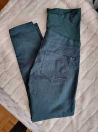 Jeansy ciążowe H&M ciemnozielone
