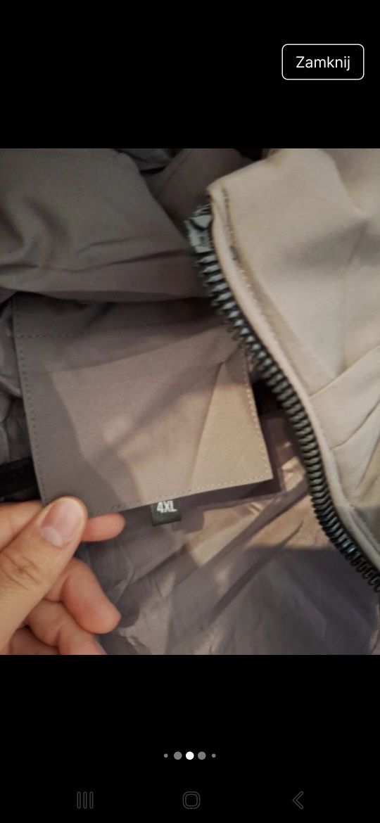 Kurtka zimowa szara  pikowane rozmiar 4XL.