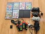 PlayStation 2  Slim  konsola oryginalne pady  Buzz , Gry, karta Ps2