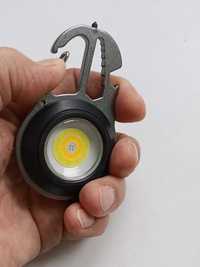 LED фонарик аккумуляторный модель W5137 сType-C серый карабин отвертки