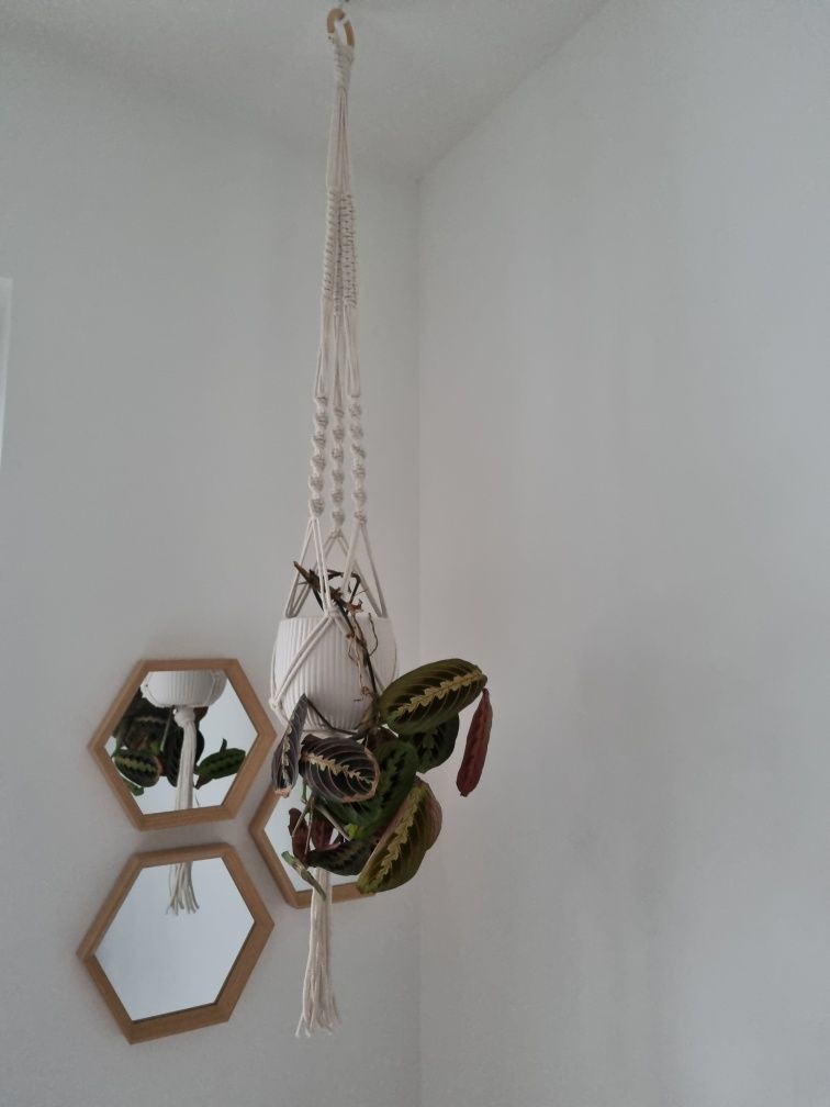 Makrama kwietnik ze sznurka boho handmade