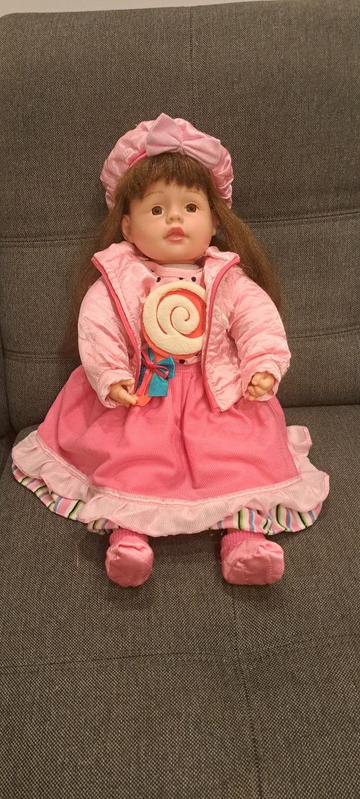 Lalka duża bobas długie włosy 55 cm