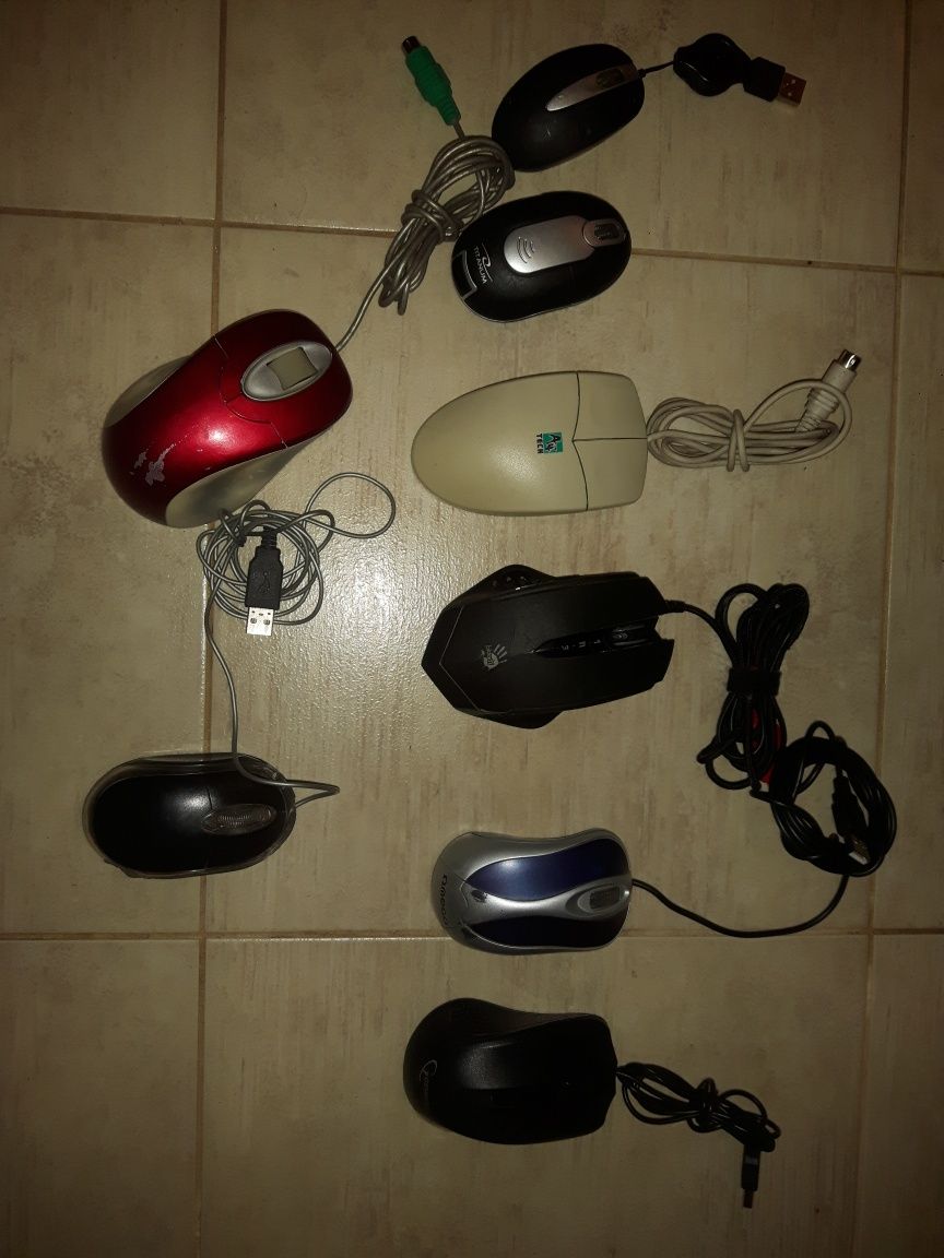 Myszka komputwrowa Ps2 , kulkowe i opt. Kablowe i bezprzewodowe 8szt.