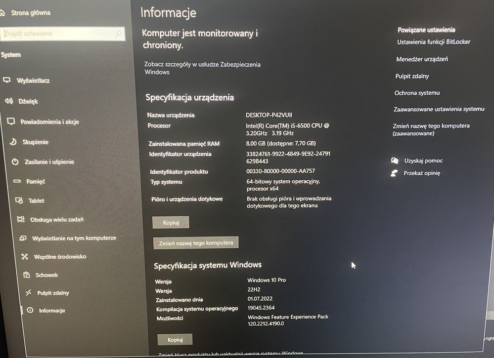 Dell OptiPlex 7440 AIO i5-6500 FHD 8GB/256GB SSD