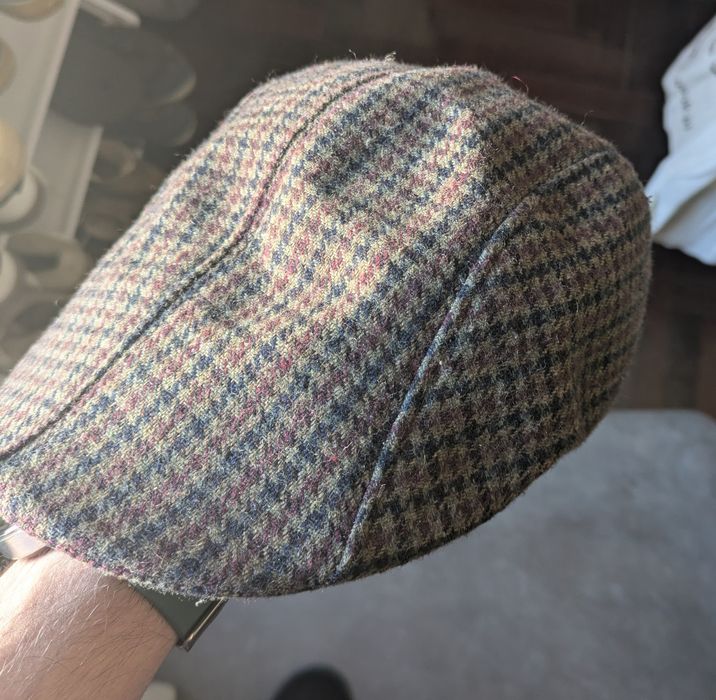 Boina (houndsthooth) castanha e azul