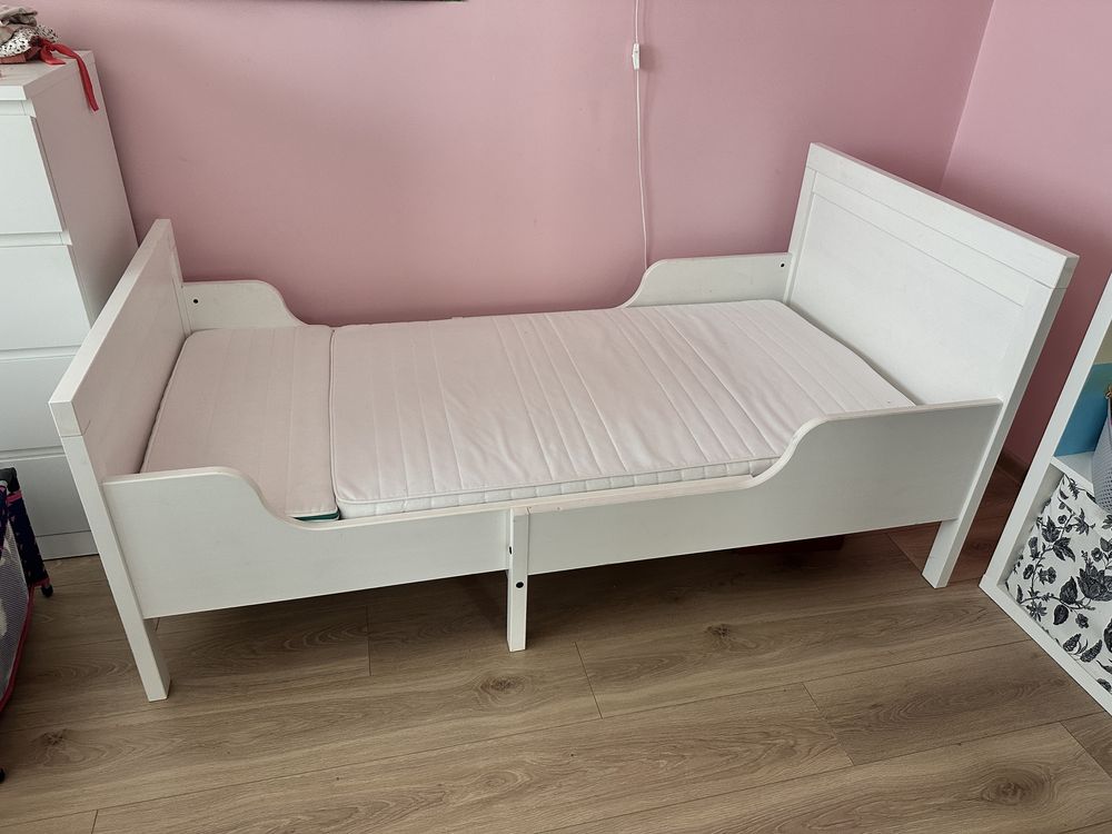 Łóżko rozsuwane IKEA SUNDVIK + Materac INNERLIG 3 cz.