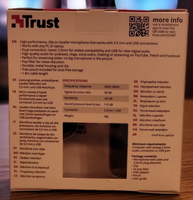 Mikrofon Trust Lava USB Clip-on