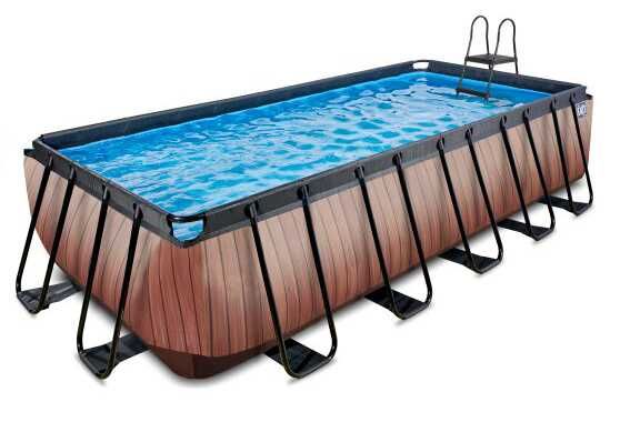 Basen EXIT prostokątny 540 x 250 cm i wysokości 122 cm brązowy