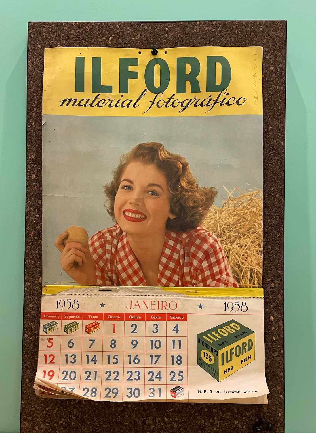 Calendário Vintage 1958