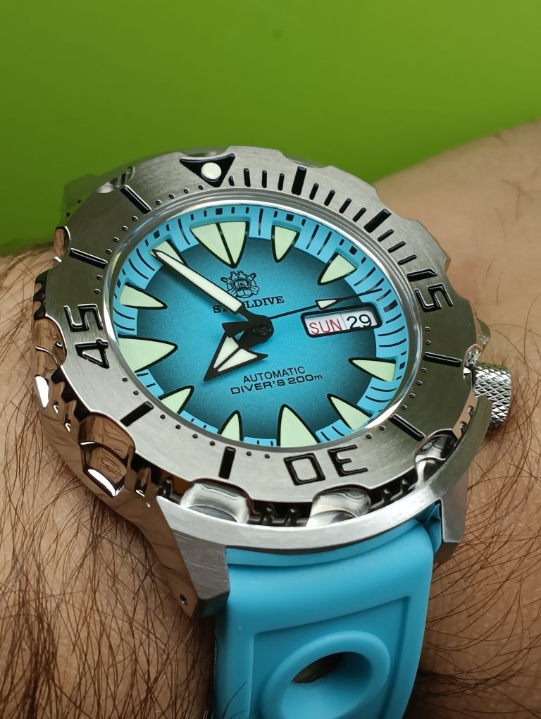 Годинник наручний/часы дайвер 42mm Steeldive Monster Seiko NH36A