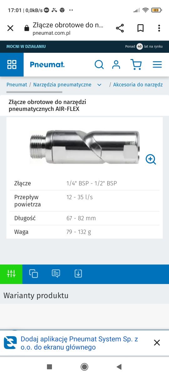 Złacze obrotowe 360"