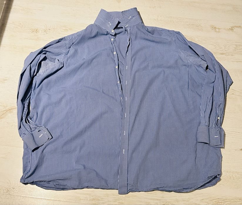 Koszula męska duża w biało-niebieską kratkę