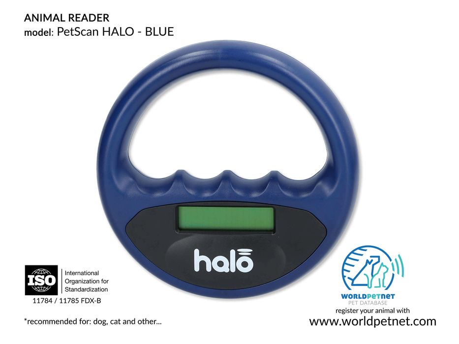 Czytnik mikroczipów FDX-B RF-PetScan-HALO-2-BLU - NIEBIESKI