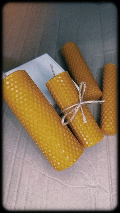 Свічки з натуральної вощини – ручна робота, аромат меду