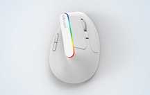 Bezprzewodowa mysz pionowa Delux M618C 2.4G 1600DPI RGB (czarna)