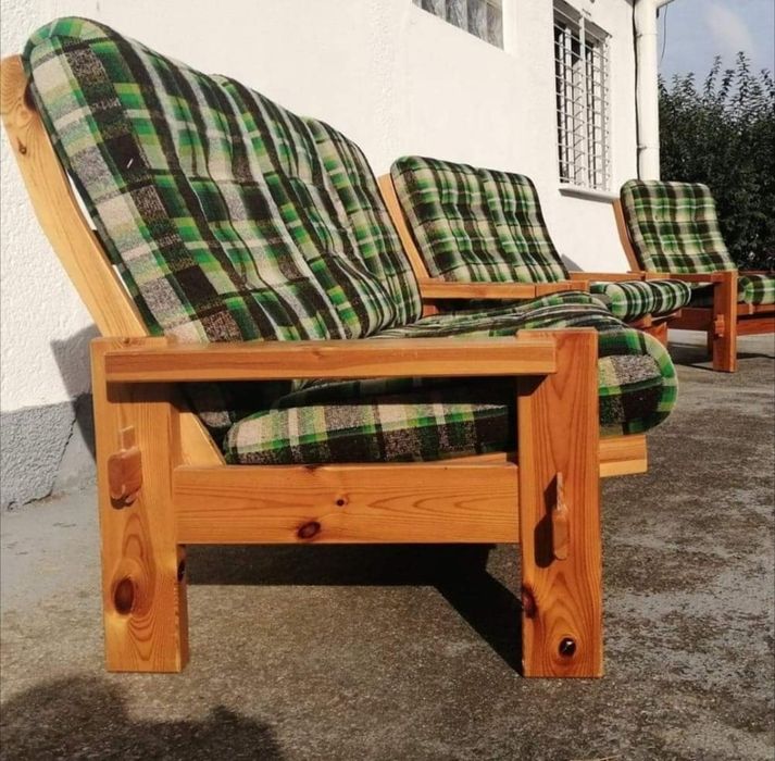 Komplet wypoczynk.(sofy i fotel)vintage skandynawski design lata 70/80