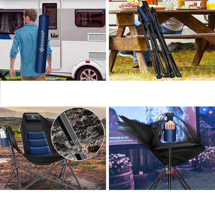 Składane Krzesło Wędkarskie Bujane 160 KG KESSER