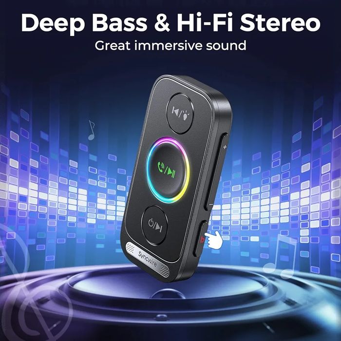 Syncwire Odbiornik Bluetooth 5.4 do samochodu, redukcja szumów