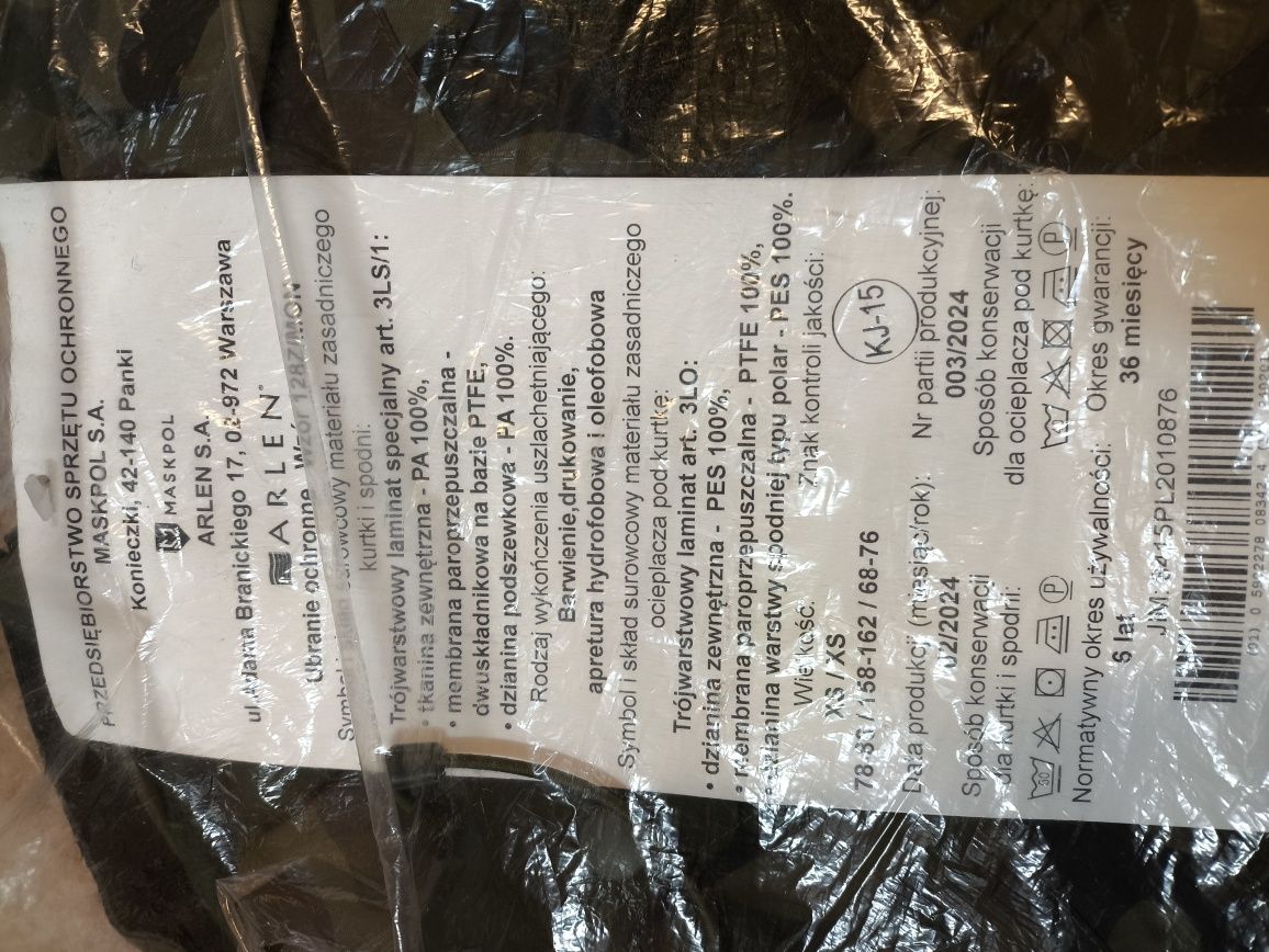 Ubranie ochronne wzór 128Z/MON gore-tex rozmiar XS/XS