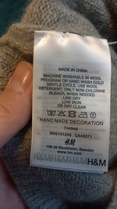 Czapka zimowa wełna angora szara