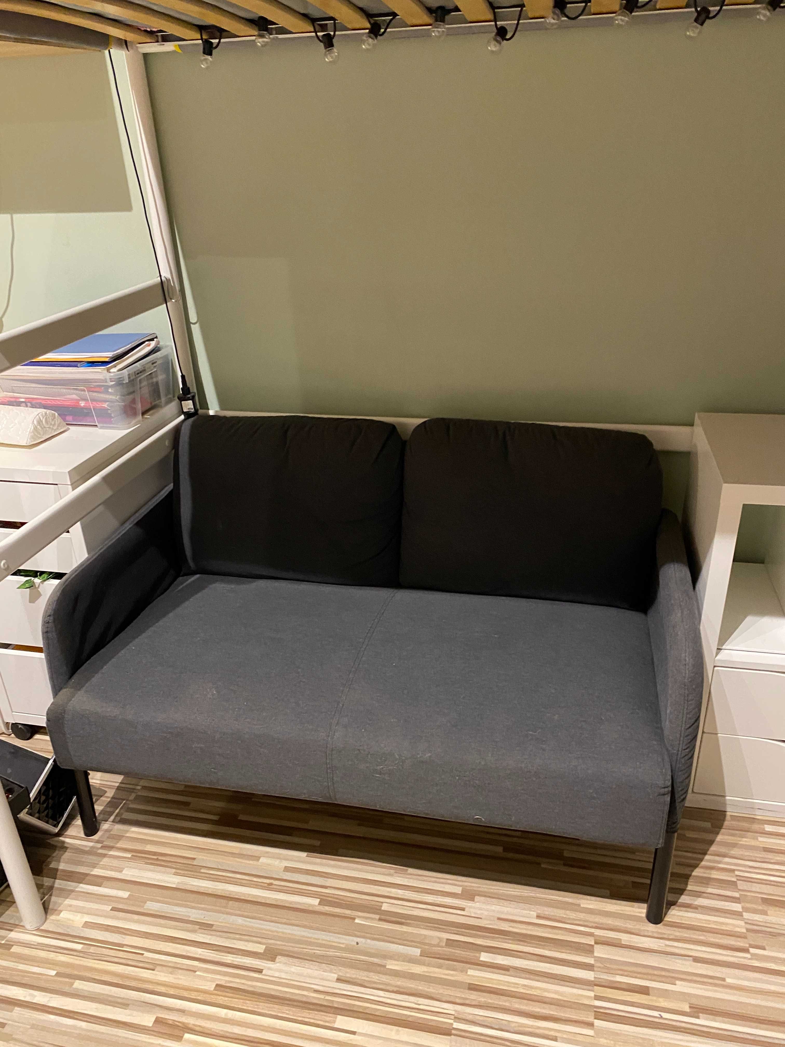 Łóżko piętrowe IKEA VITVAL + Sofa 2 osobowa GLOSTAD + Regał KALLAX