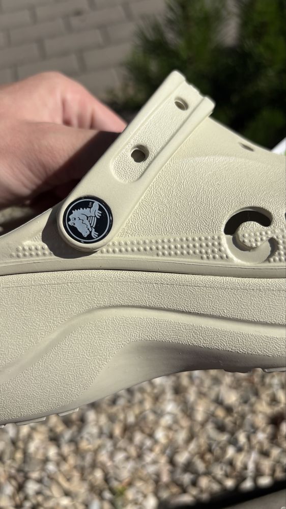 Baya platform clog крокси crocs женские жіночі бежеві